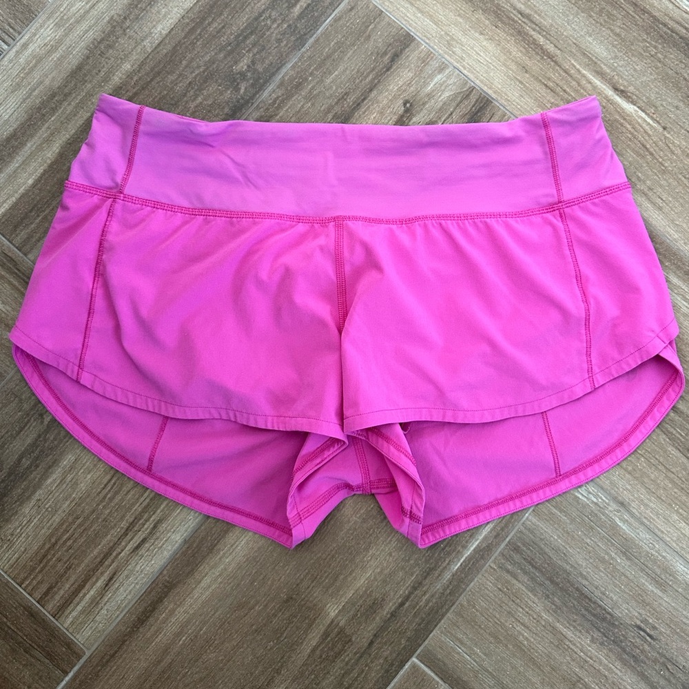 Lululemon Pink Speed Up Shorts Low Rise 2.5”